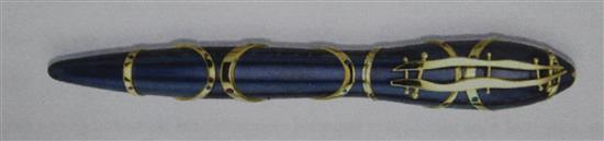 A Montblanc Joan Mirò 18l gold and blue lacquer limited edition 76 fountain pen,
